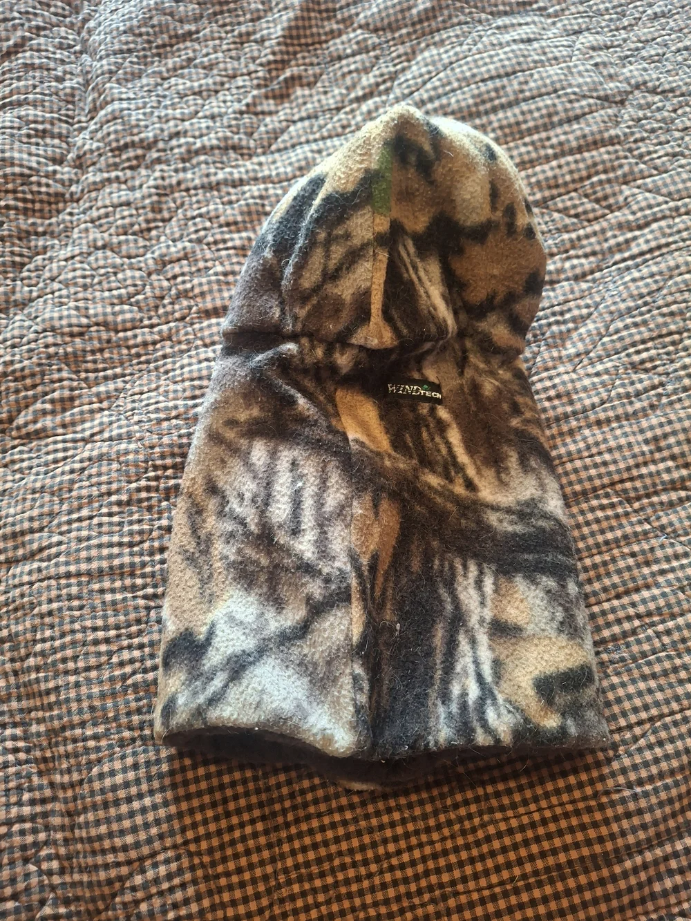 Kids' Fleece Camo Balaclava Hood - Brown/Green